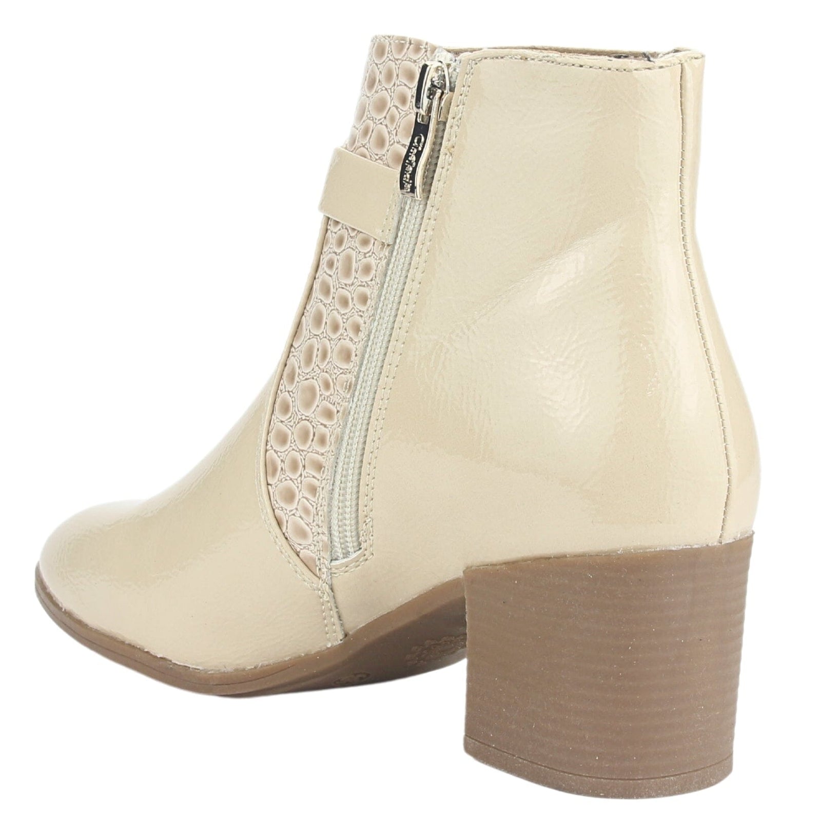 Botin Chalada Mujer Gally-3 Beige Casual Botines Taco Chalada 