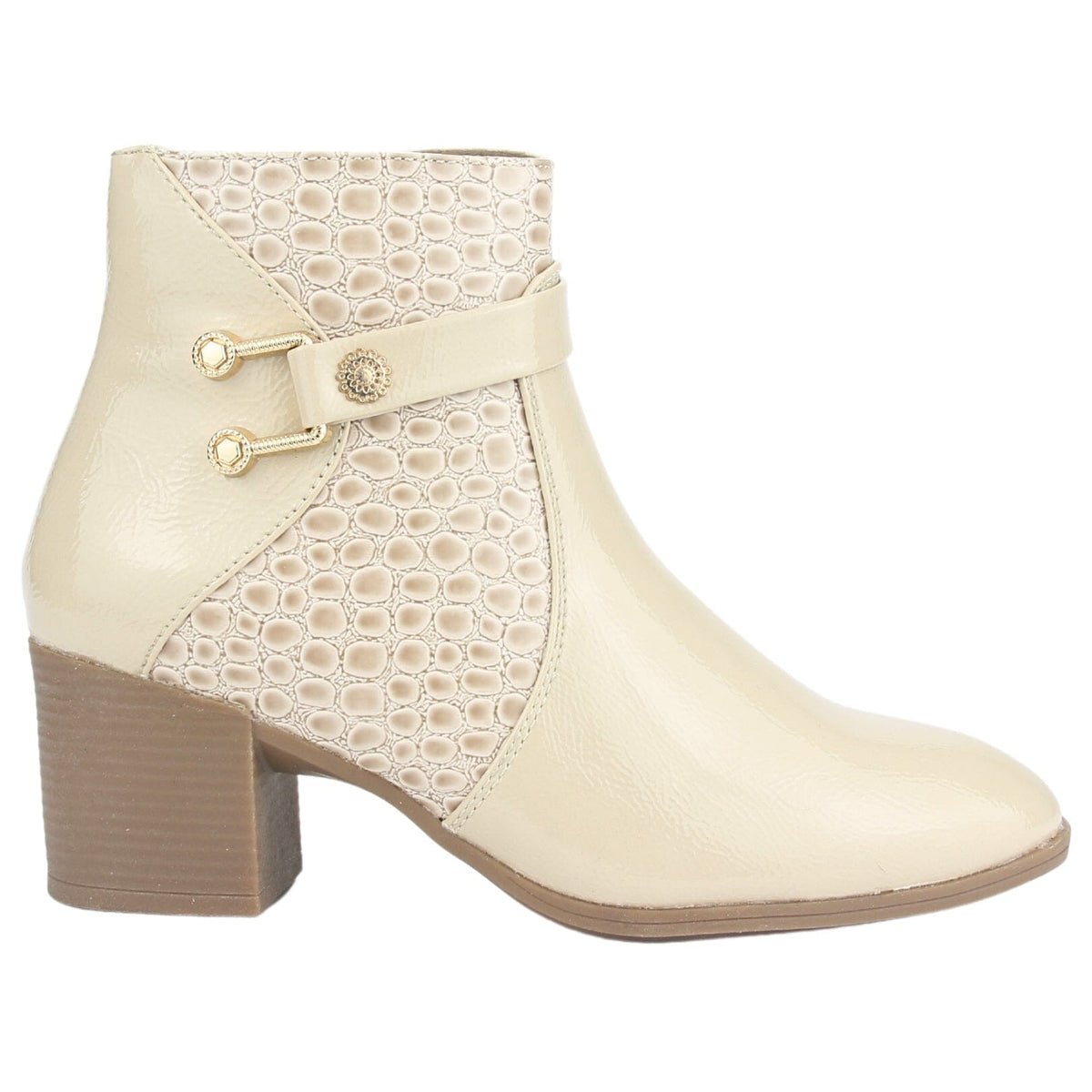 Botin Chalada Mujer Gally-3 Beige Casual Botines Taco Chalada 