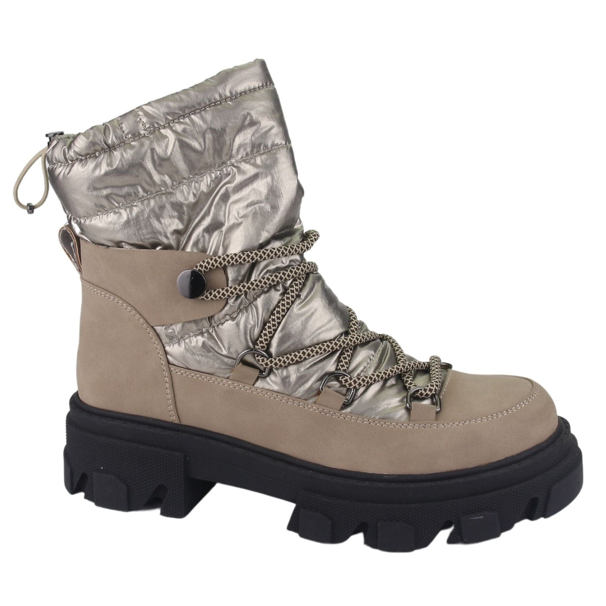 Botin Chalada Mujer Karl-9 Taupe Moda Botines Taco Chalada 