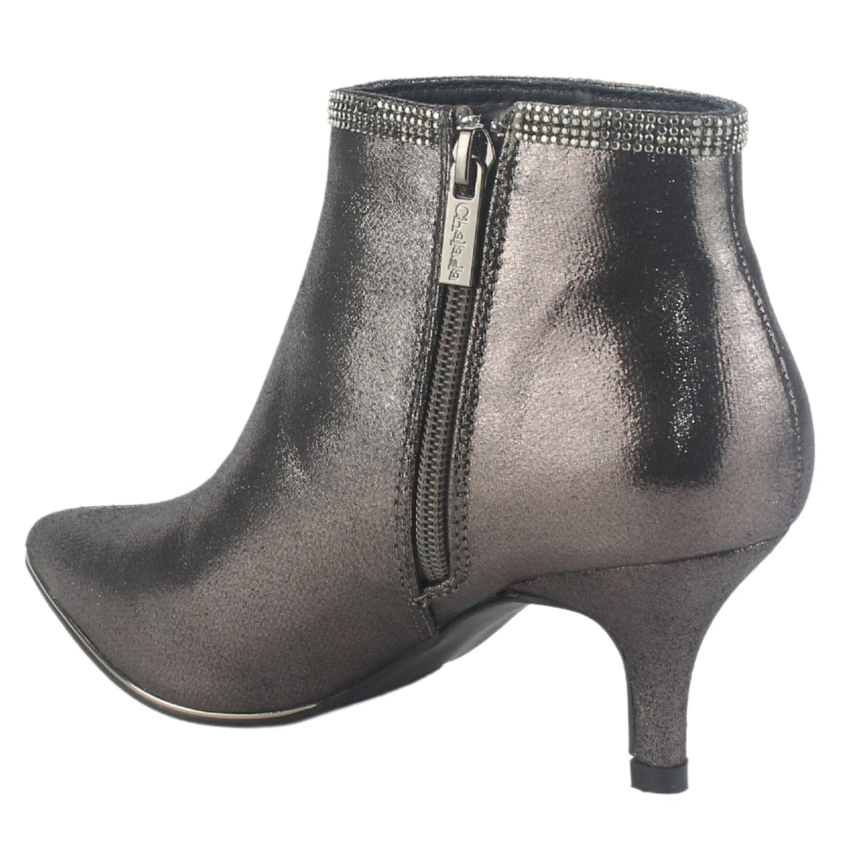 Botin Chalada Mujer Plos-66 Plateado Casual Botines Taco Chalada 