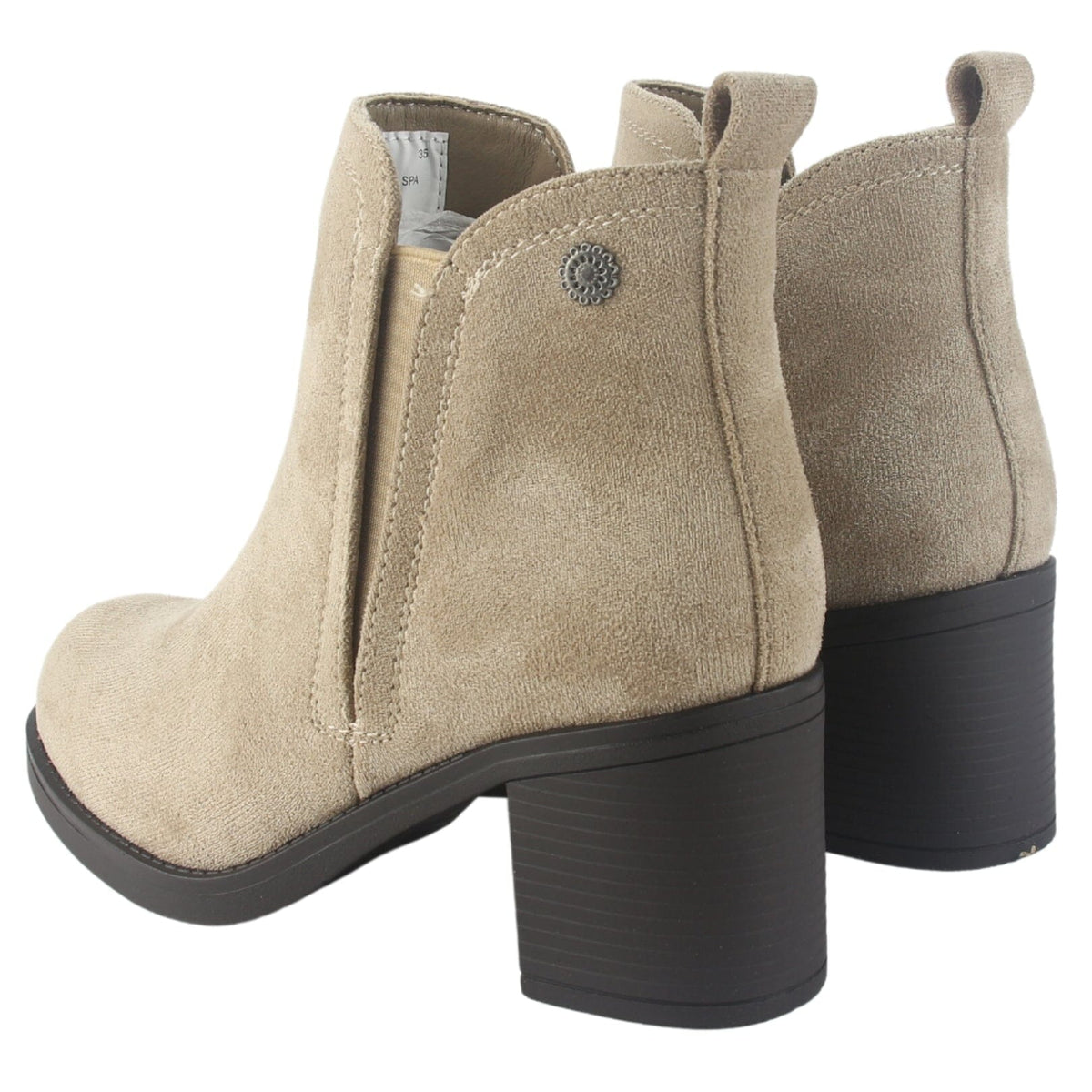 Botin Chalada Mujer Prata-1 Taupe Casual Botines Taco Chalada 