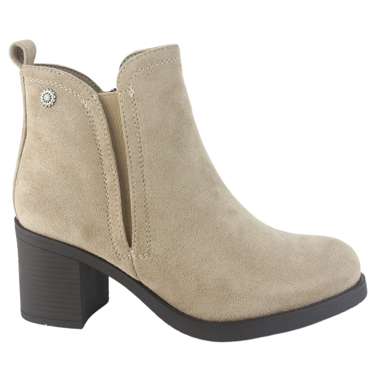 Botin Chalada Mujer Prata-1 Taupe Casual Botines Taco Chalada 