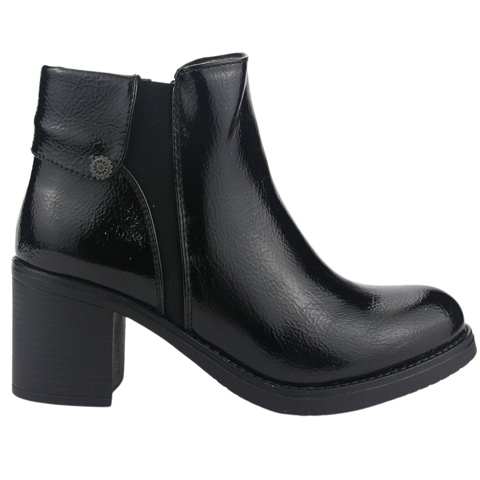 Botin Chalada Mujer Prata-3 Negro Casual Botines Taco Chalada 