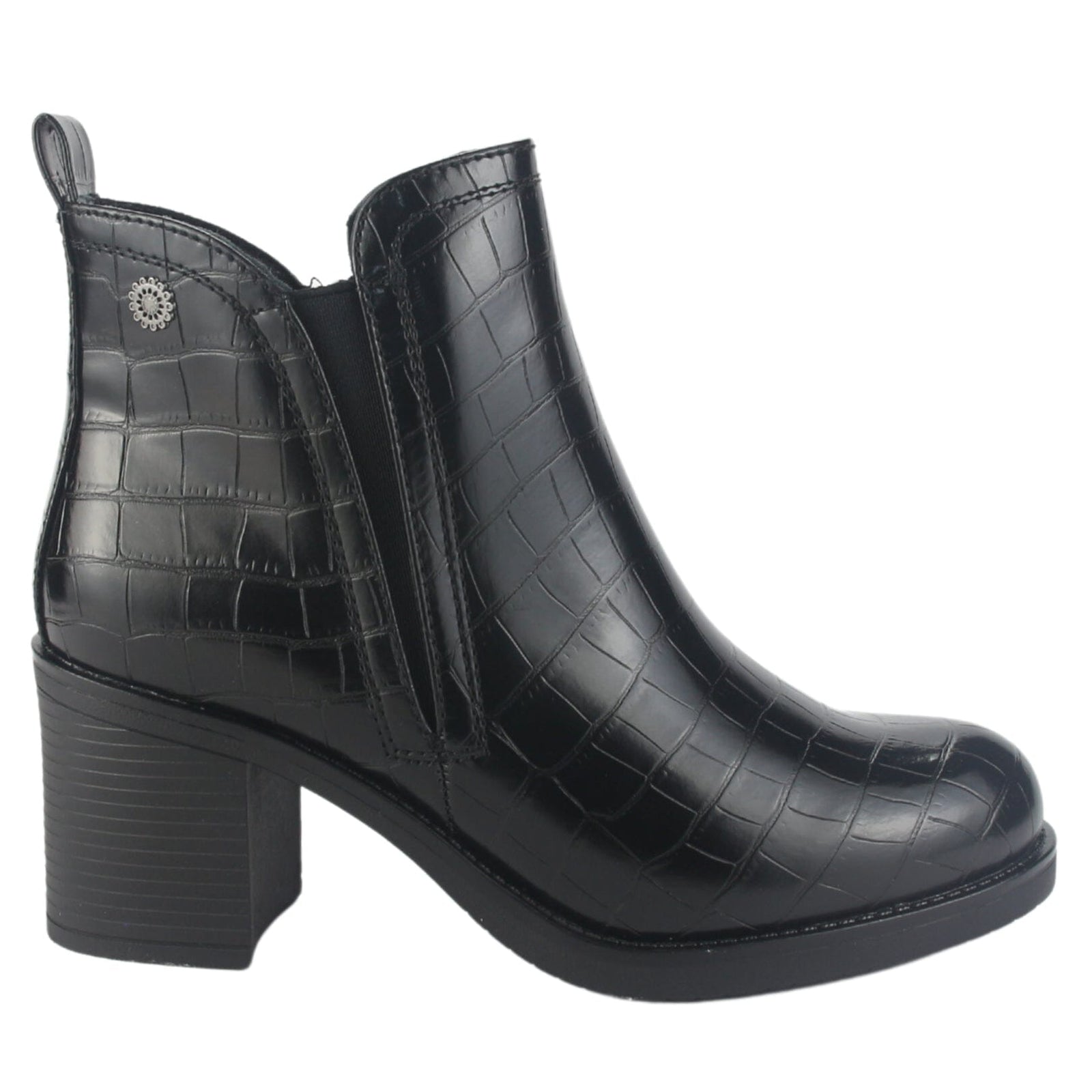 Botin Chalada Mujer Prata-6 Negro Casual Botines Taco Chalada 