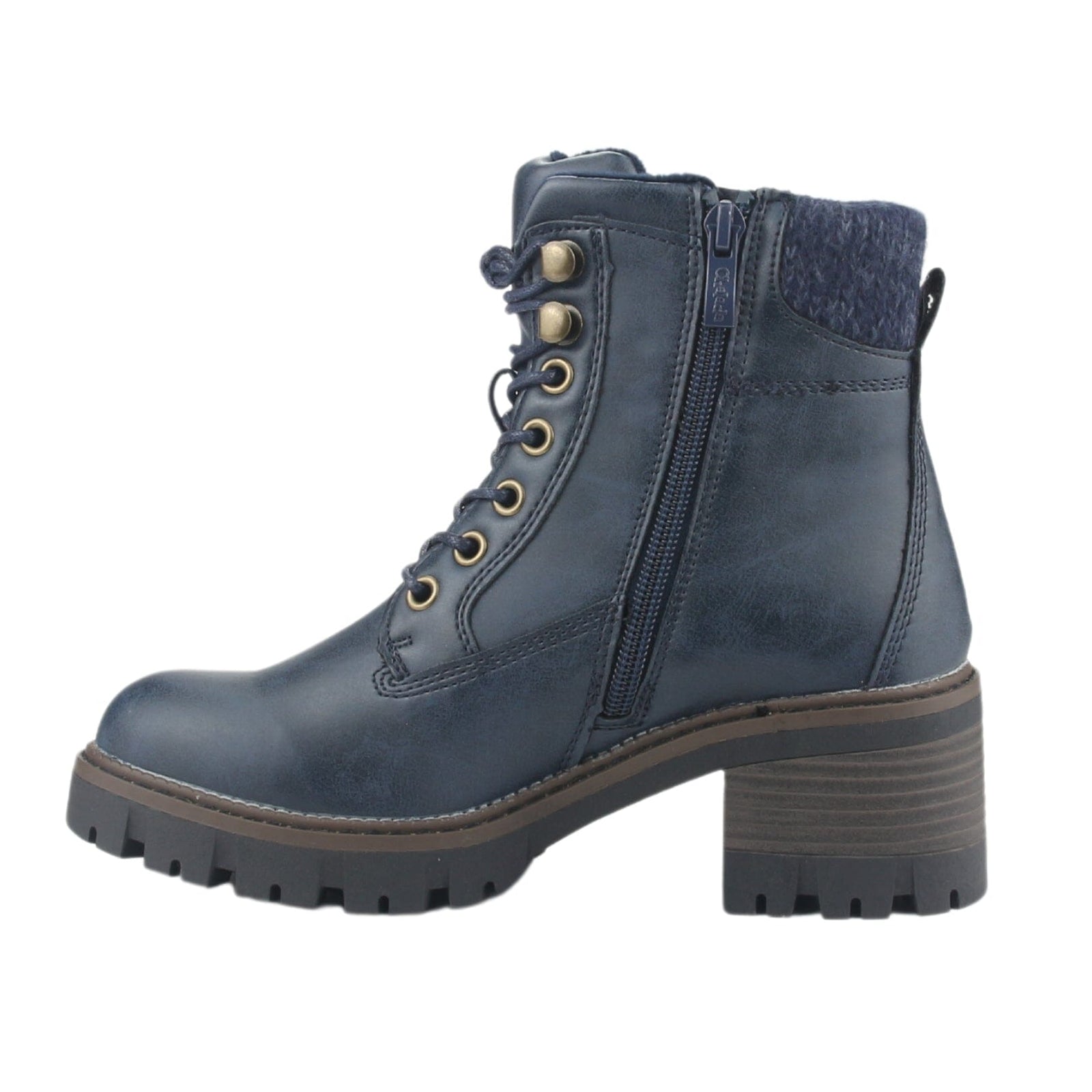 Botin Chalada Mujer Sindy-1 Azul Marino Casual Botines Taco Chalada 