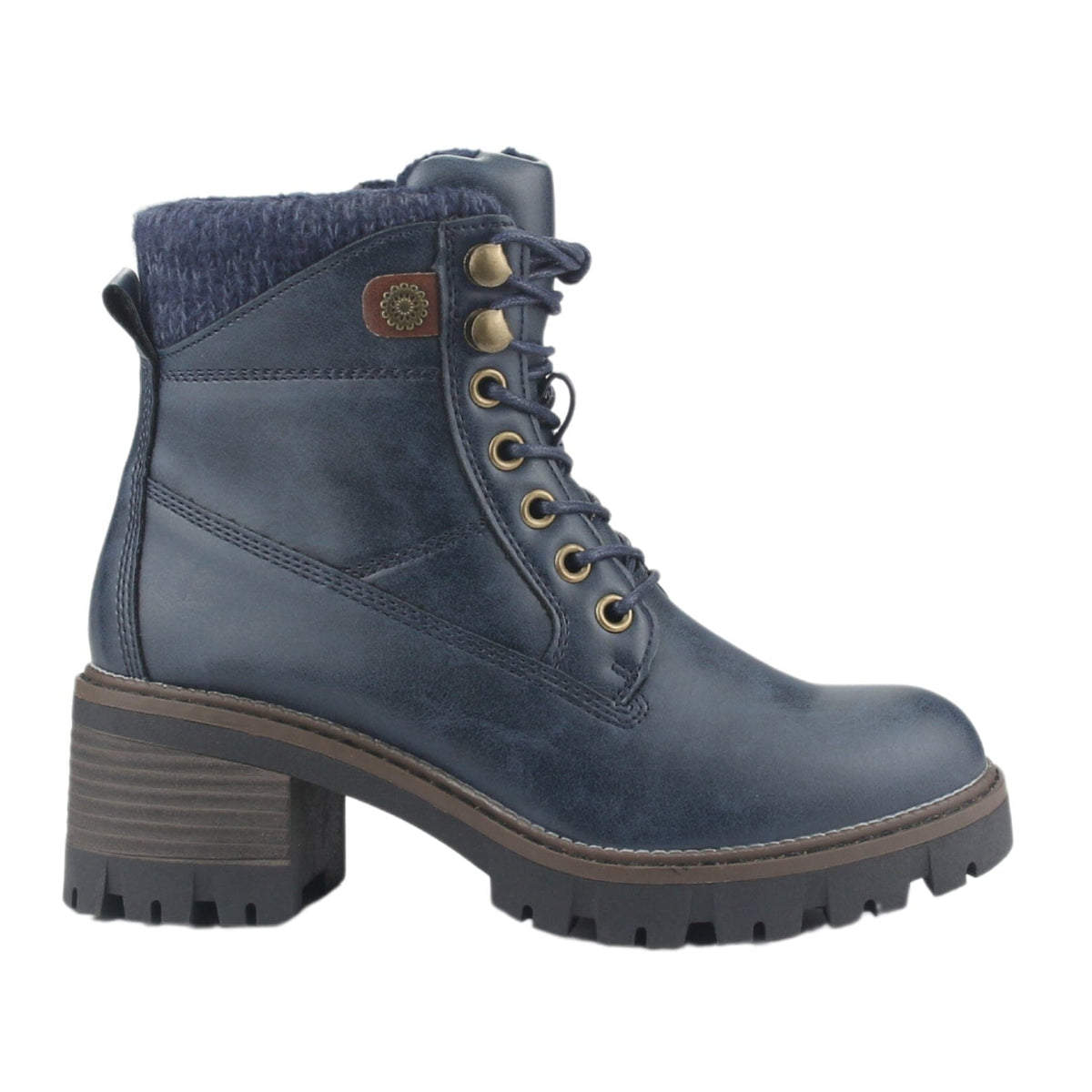 Botin Chalada Mujer Sindy-1 Azul Marino Casual Botines Taco Chalada 