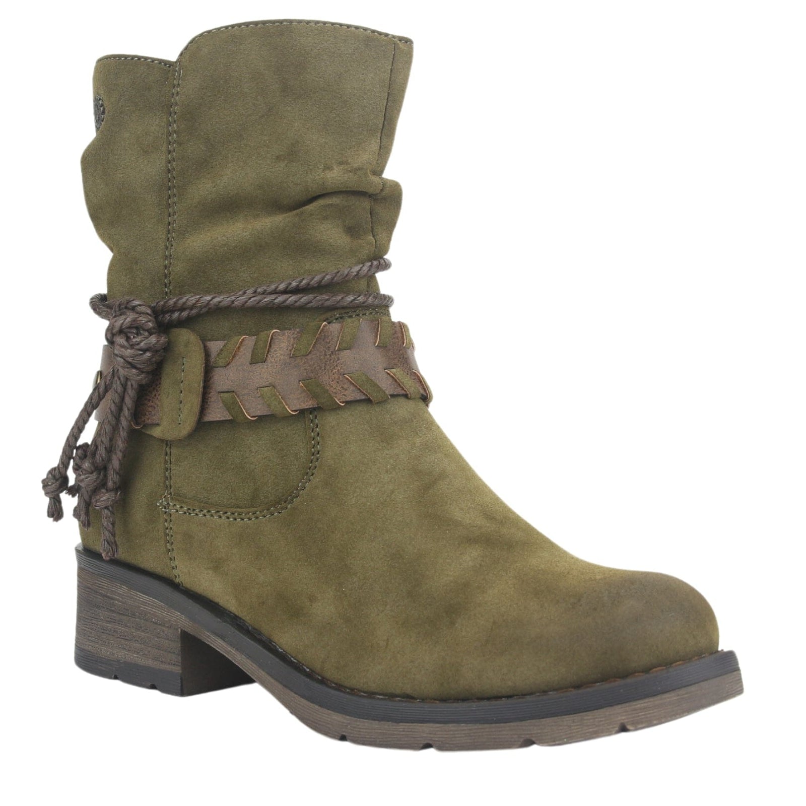 Botin Chalada Mujer Torri-22 Oliva Casual Botines Taco Chalada 