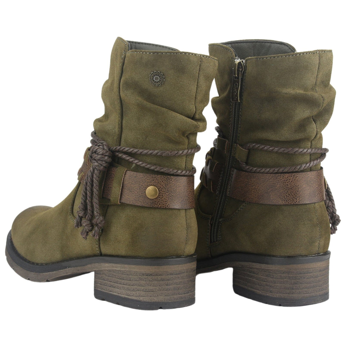 Botin Chalada Mujer Torri-22 Oliva Casual Botines Taco Chalada 