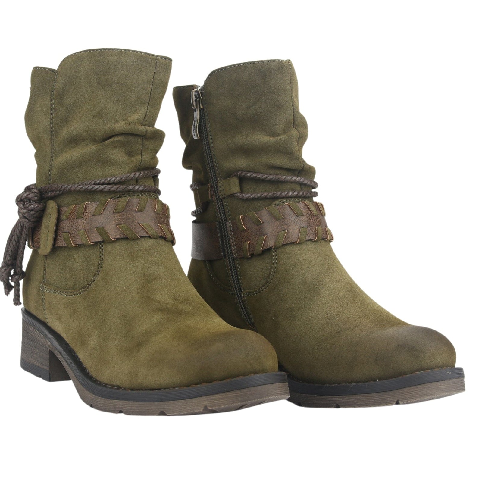 Botin Chalada Mujer Torri-22 Oliva Casual Botines Taco Chalada 