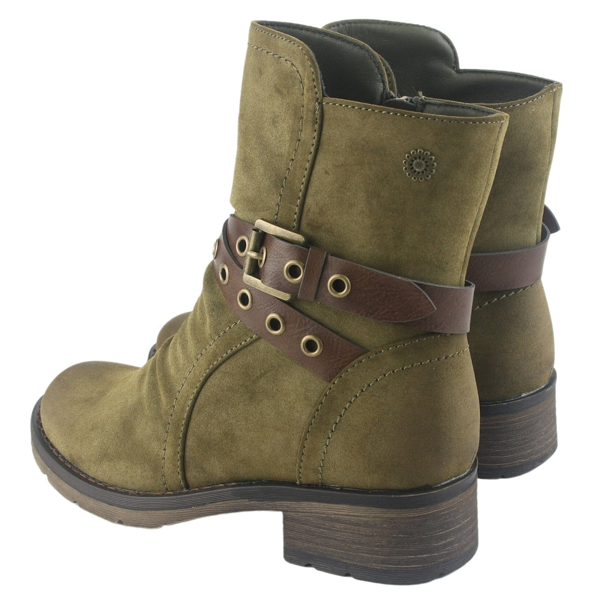 Botin Chalada Mujer Torri-29 Oliva Casual Botines Taco Chalada 