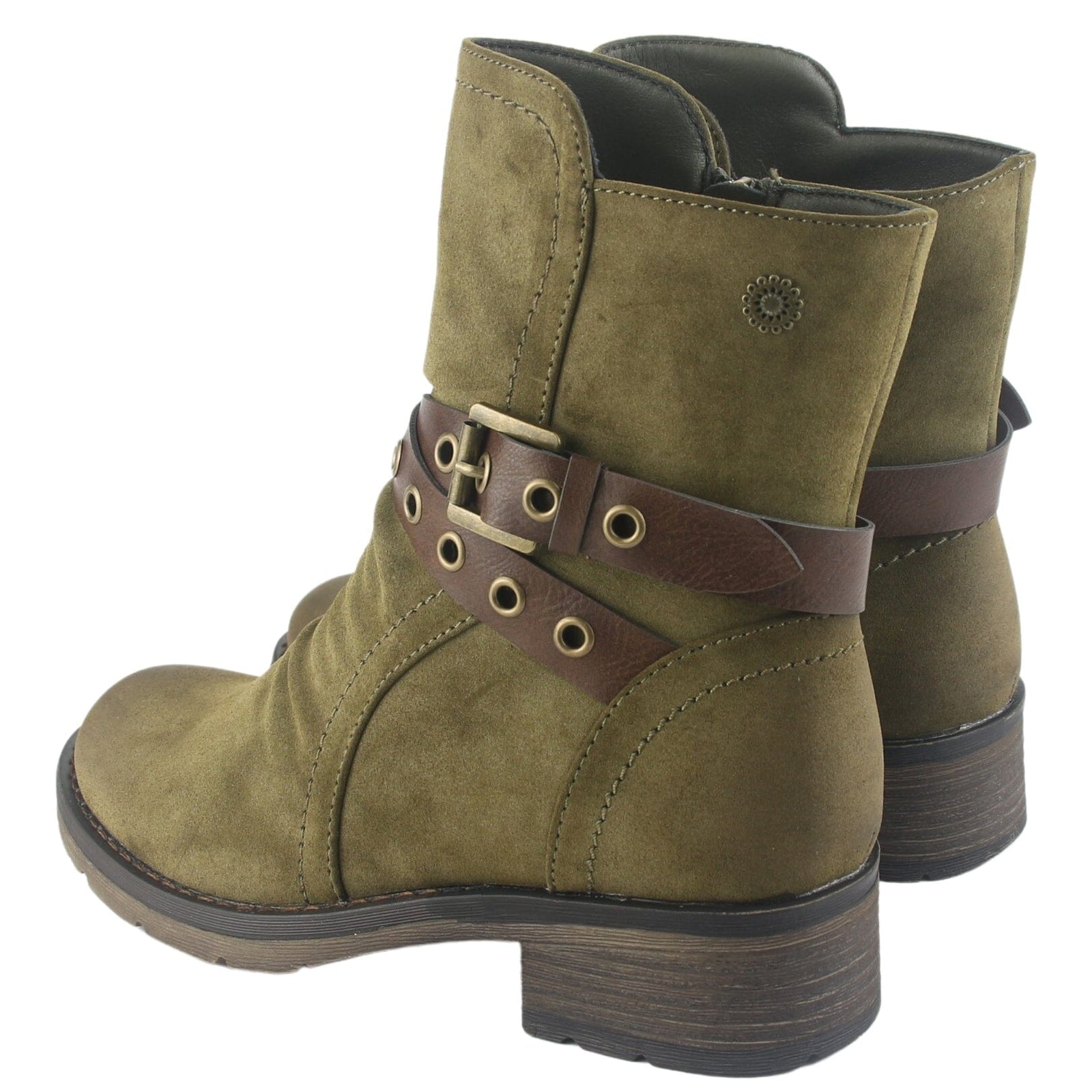 Botin Chalada Mujer Torri-29 Oliva Casual Botines Taco Chalada 