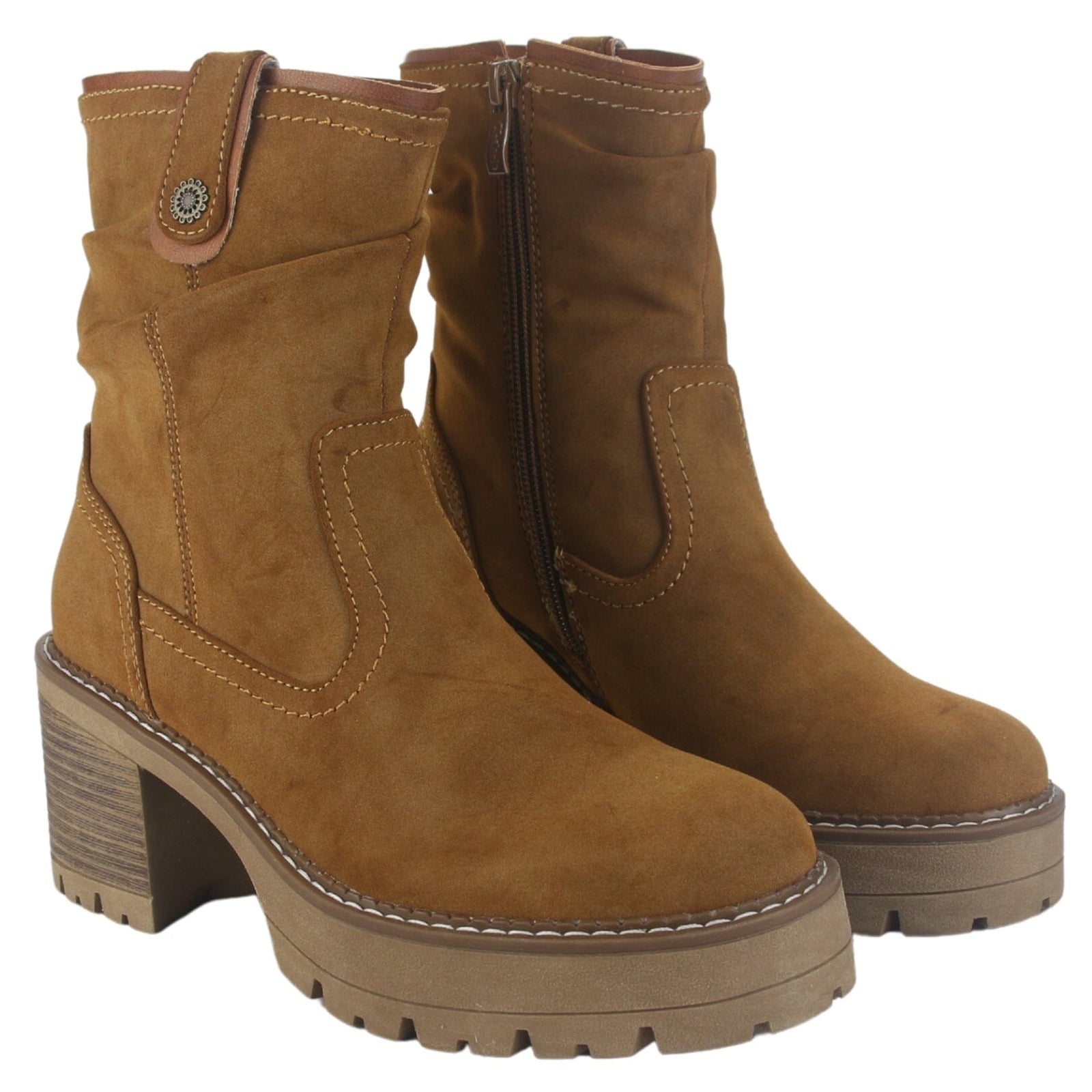 Botin Chalada Mujer Trini-20 Tostado Casual Botines Taco Chalada 