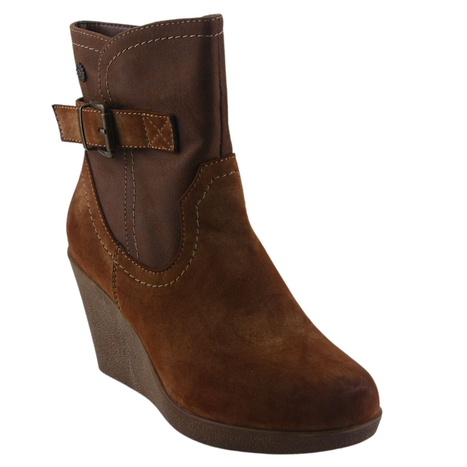 Botin Chalada Mujer Wedge-37 Camel Plataforma Botines Chalada 