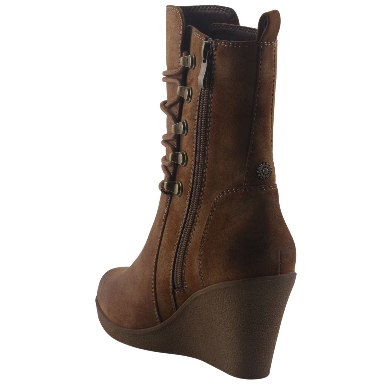Botin Chalada Mujer Wedge-43 Camel Casual Botines Taco Chalada 