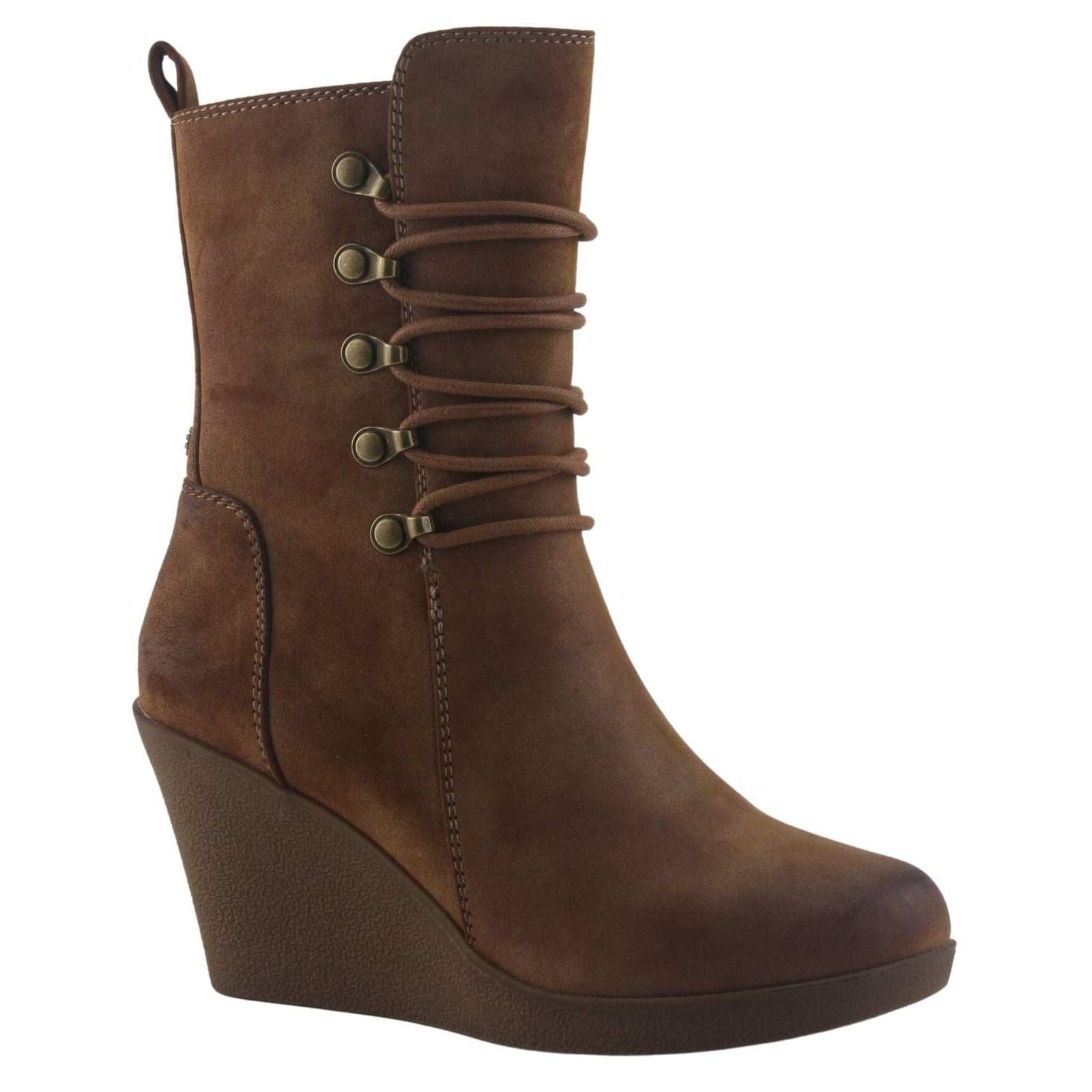 Botin Chalada Mujer Wedge-43 Camel Casual Botines Taco Chalada 