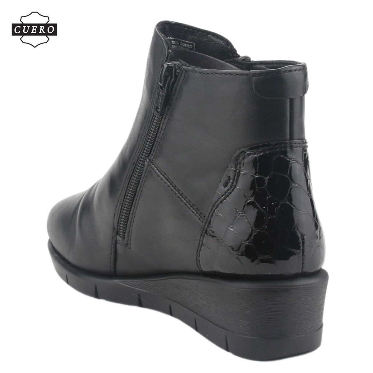 Botin de Cuero Chalada Mujer Calafate-2 Negro Casual Botines Taco Chalada 