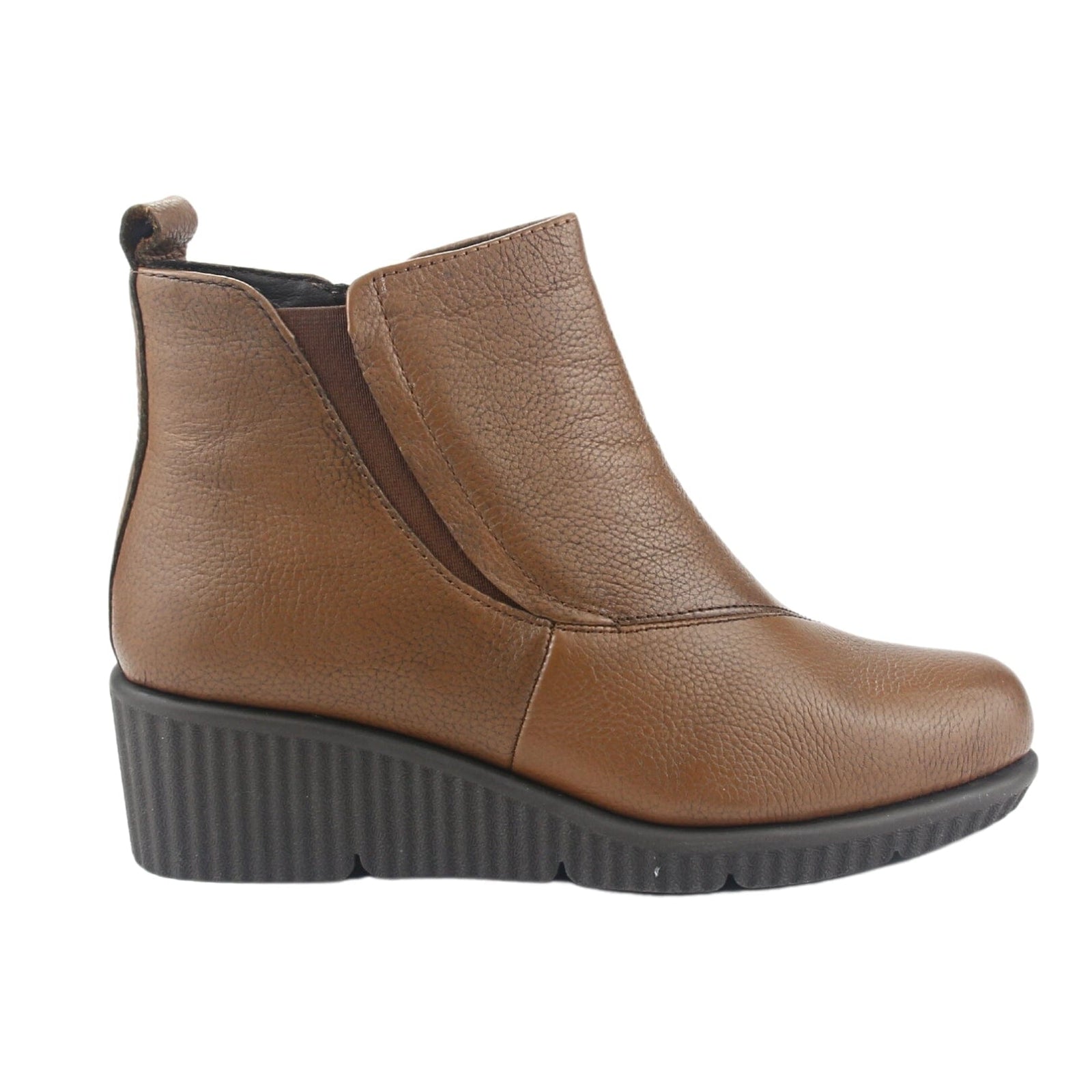 Botin de Cuero Chalada Mujer Mosqueta-1 Café Casual Botines Taco Chalada 