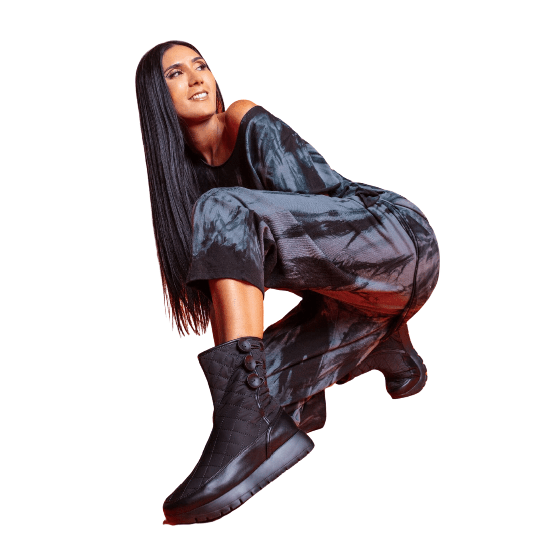 Botin Dorette Mujer Wonder-5 Negro Casual Botines Planos Dorette 