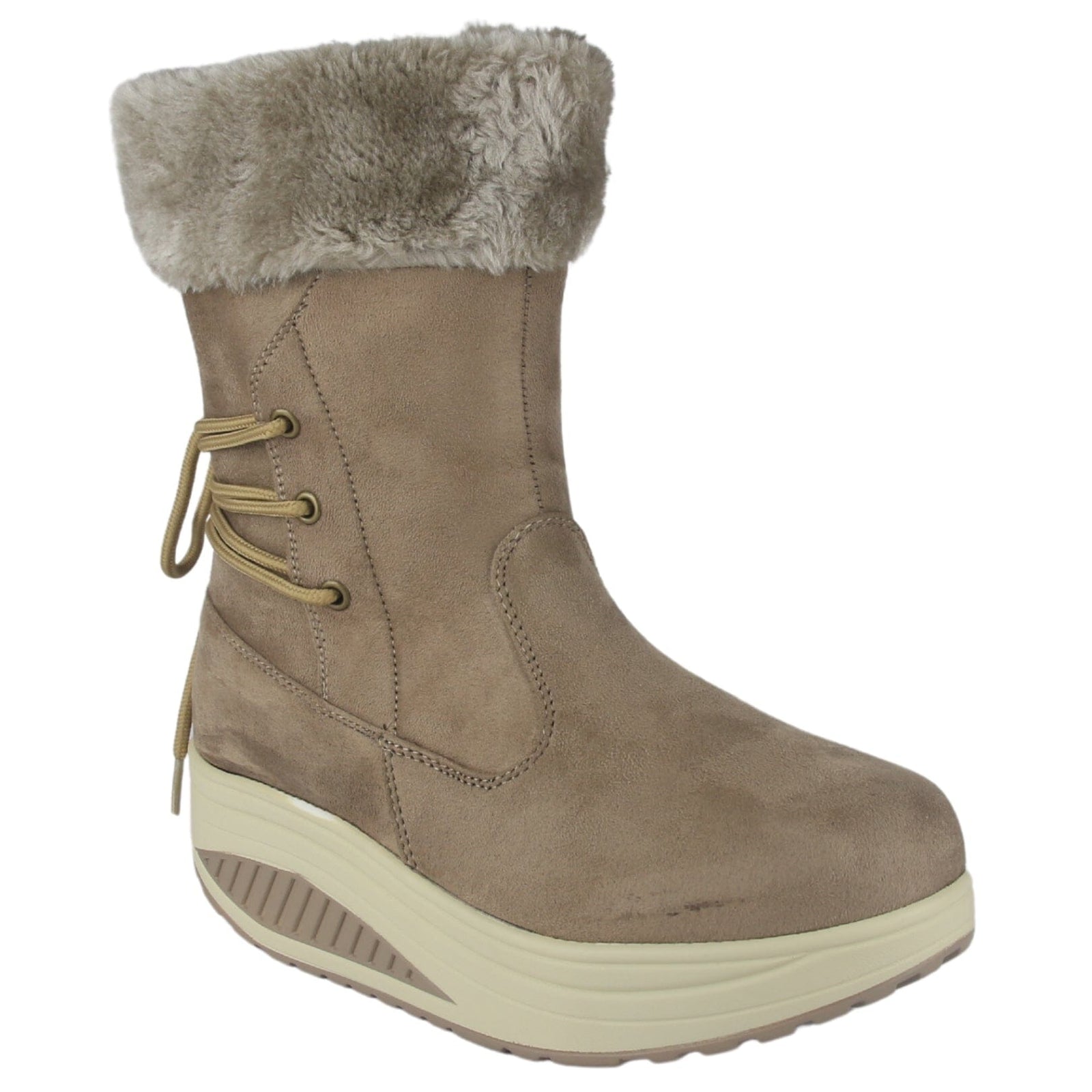 Botin Funway Mujer Tija-34 Beige Casual Botines Funway 