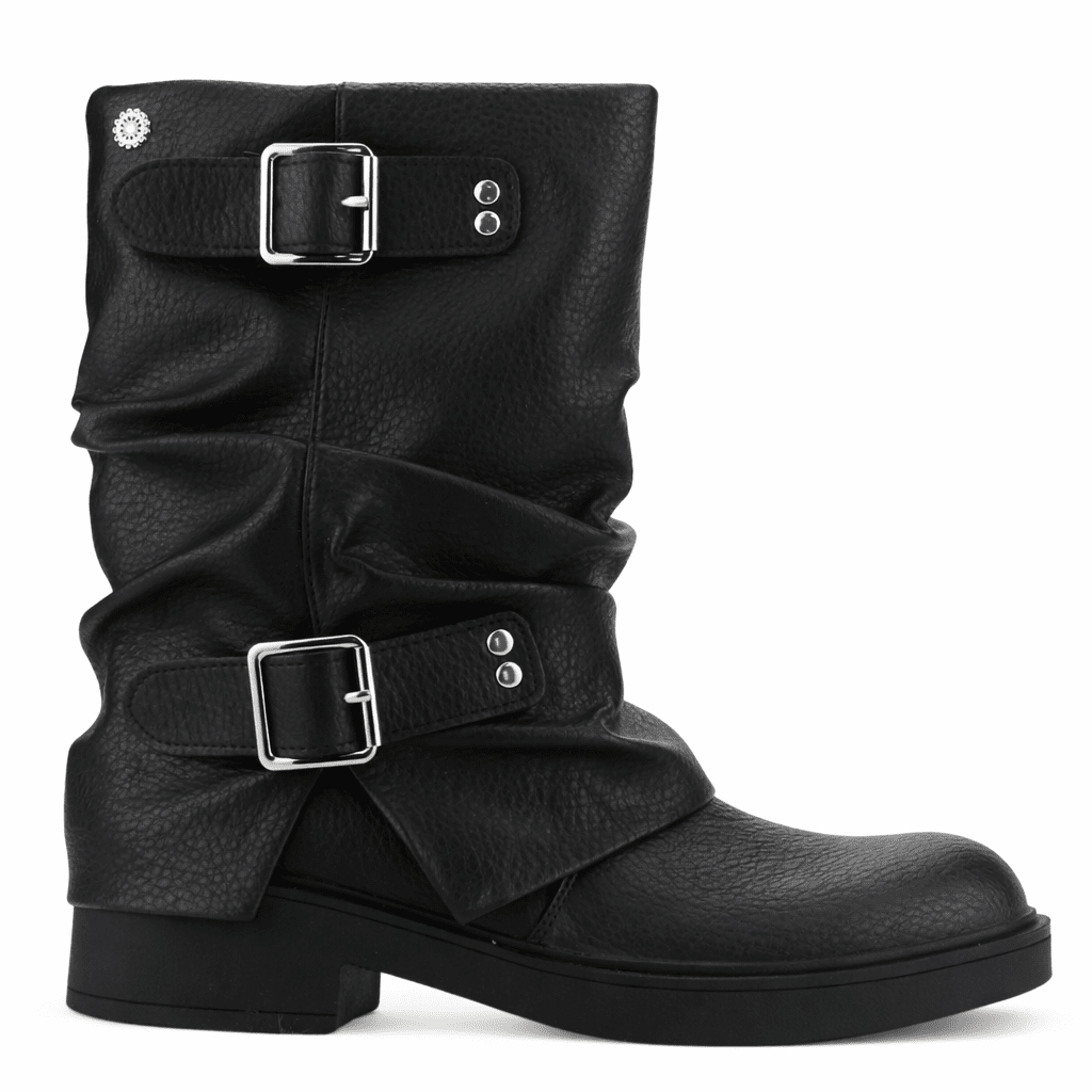 Botin Negro Mujer Casual Chalada Biker Botines Taco Chalada 
