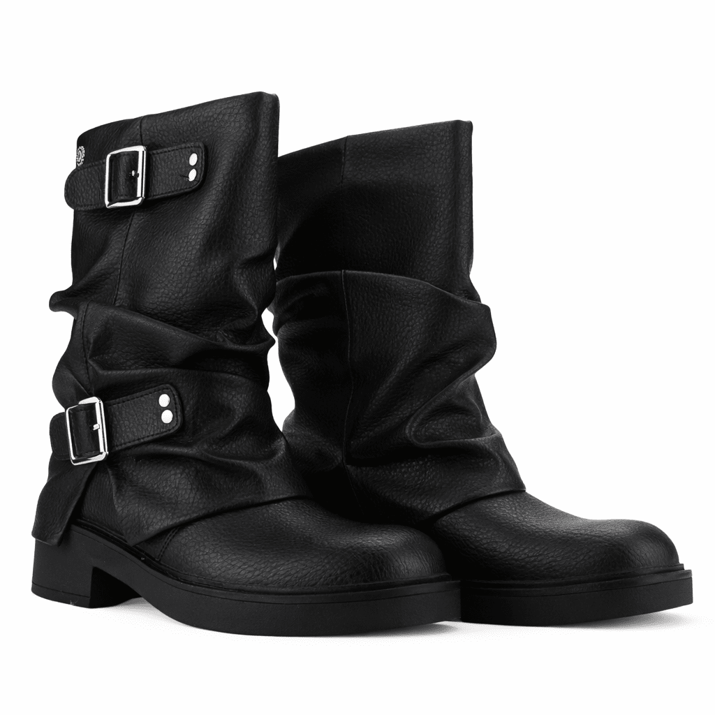 Botin Negro Mujer Casual Chalada Biker Botines Taco Chalada 