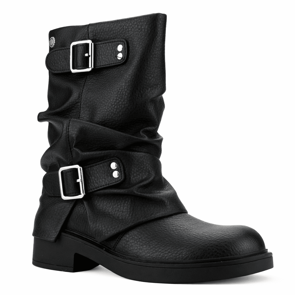 Botin Negro Mujer Casual Chalada Biker Botines Taco Chalada 