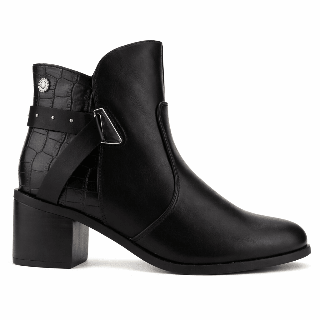 Botin Negro Mujer Casual Chalada Diva Botines Taco Chalada 