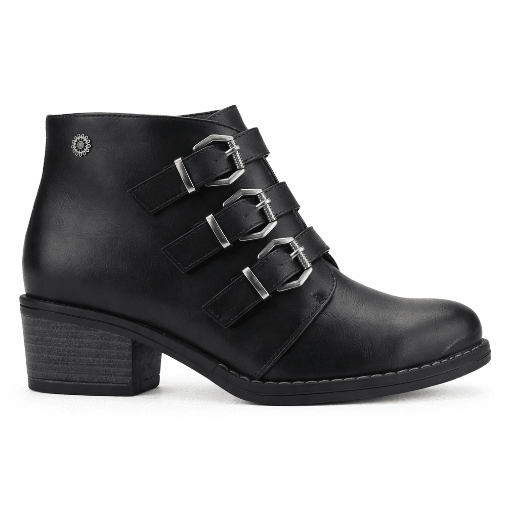 Botin Negro Mujer Casual Chalada Faca Botines Taco Chalada 