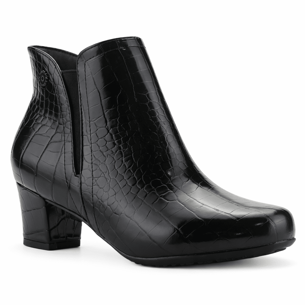 Botin Negro Mujer Casual Chalada Flexib Botines Taco Chalada 