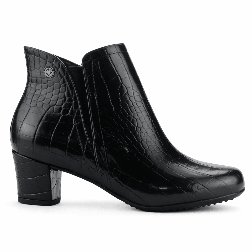 Botin Negro Mujer Casual Chalada Flexib Botines Taco Chalada 