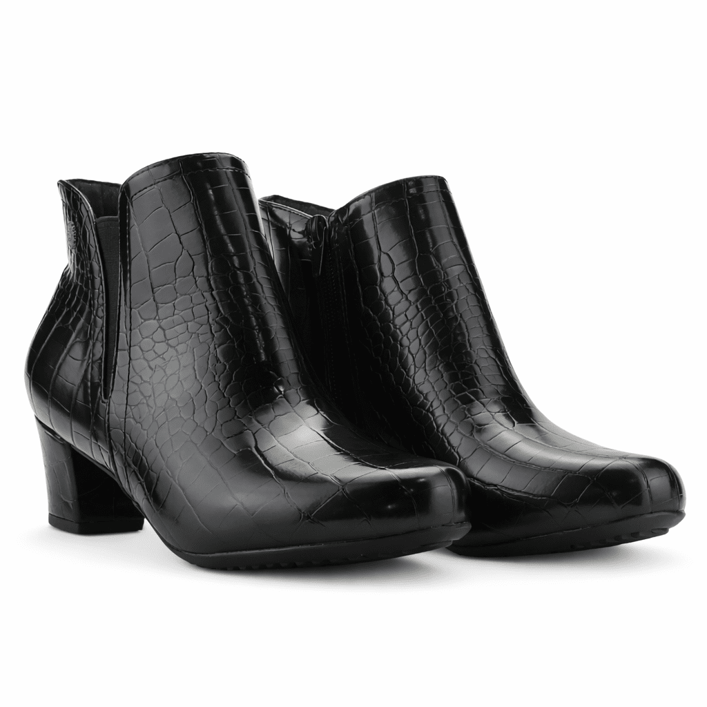Botin Negro Mujer Casual Chalada Flexib Botines Taco Chalada 
