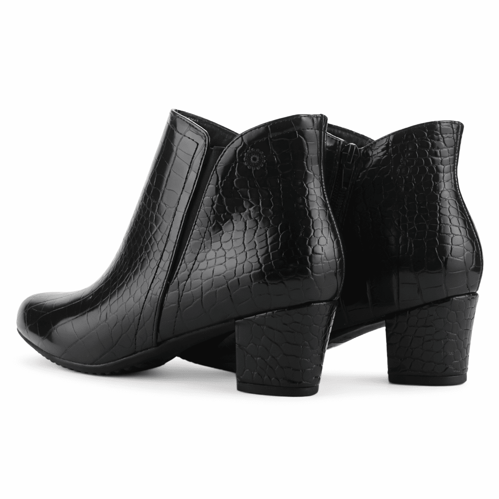 Botin Negro Mujer Casual Chalada Flexib Botines Taco Chalada 