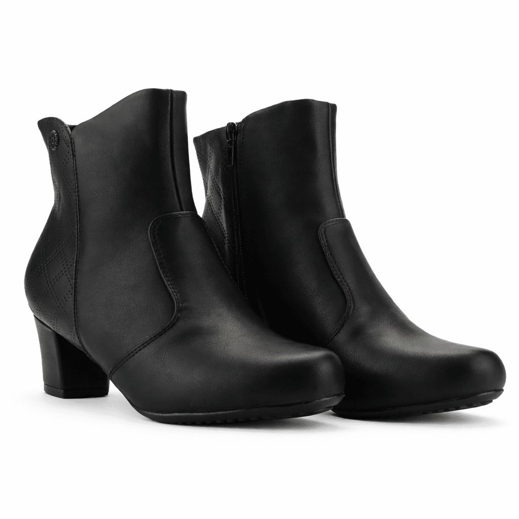 Botin Negro Mujer Casual Chalada Flexib Botines Taco Chalada 