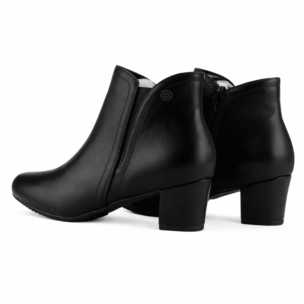 Botin Negro Mujer Casual Chalada Flexib Botines Taco Chalada 