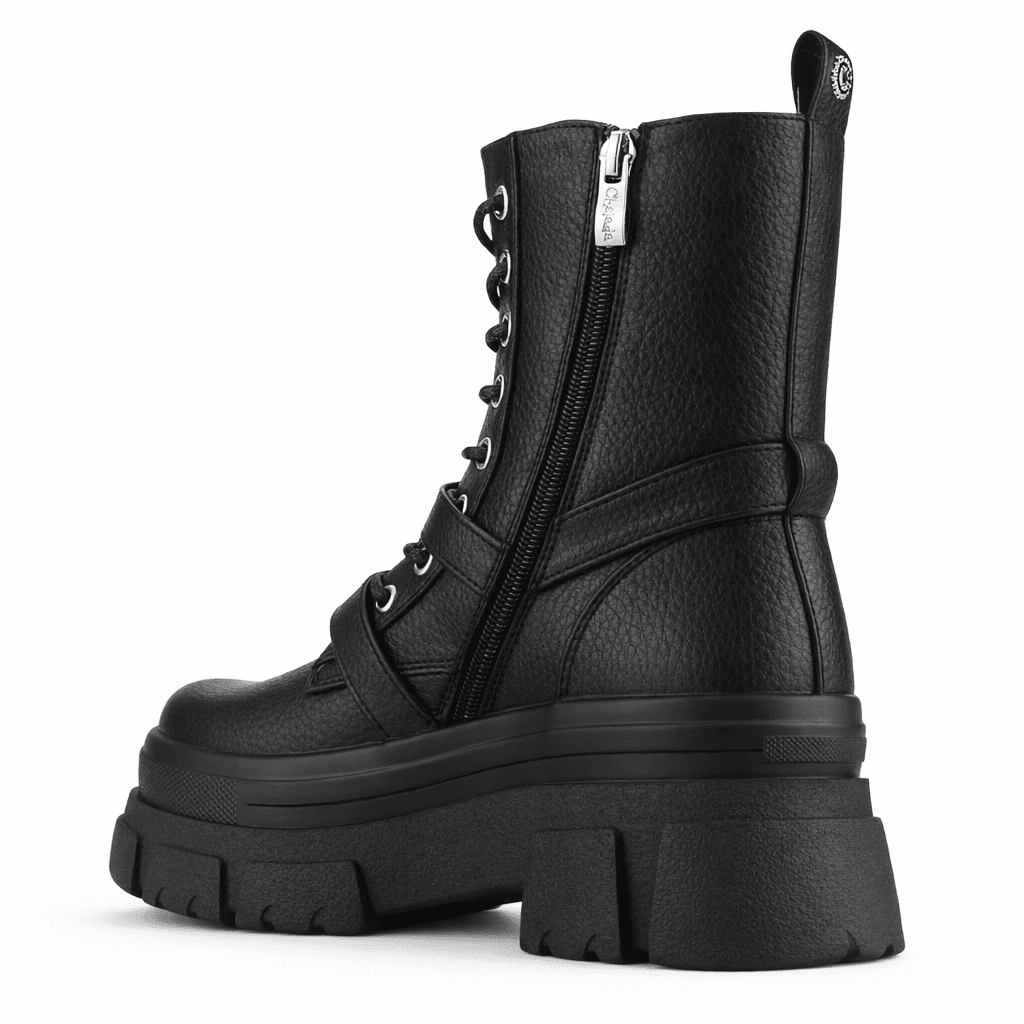 Botin Negro Mujer Casual Chalada Fley Botines Taco Chalada 