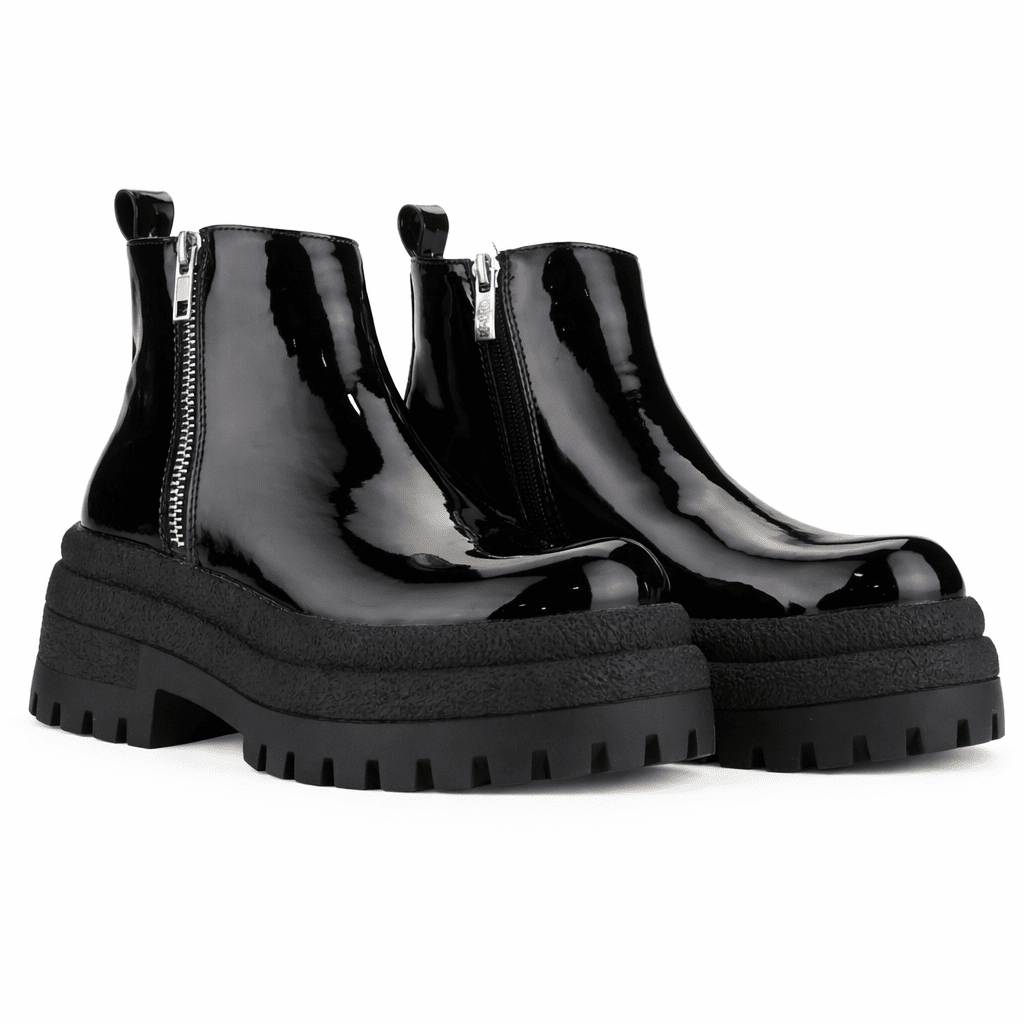 Botin Negro Mujer Casual Chalada Krepin Botines Taco Chalada 