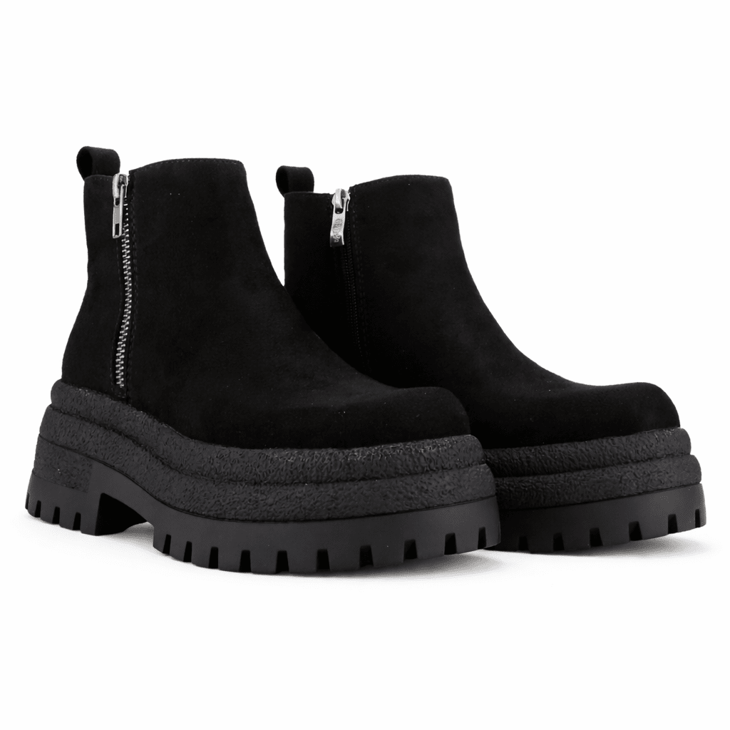 Botin Negro Mujer Casual Chalada Krepin Botines Taco Chalada 