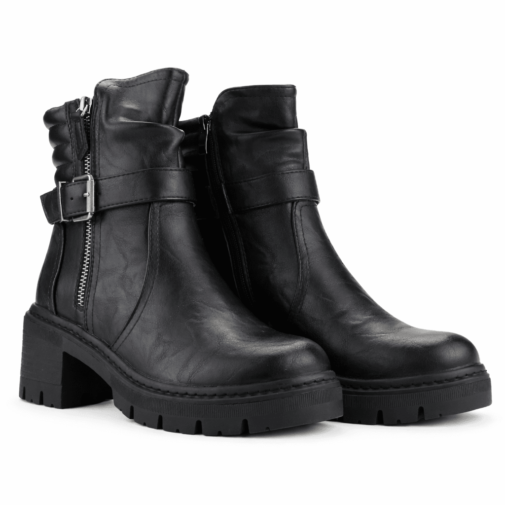 Botin Negro Mujer Casual Chalada Ophelia Botines Taco Chalada 