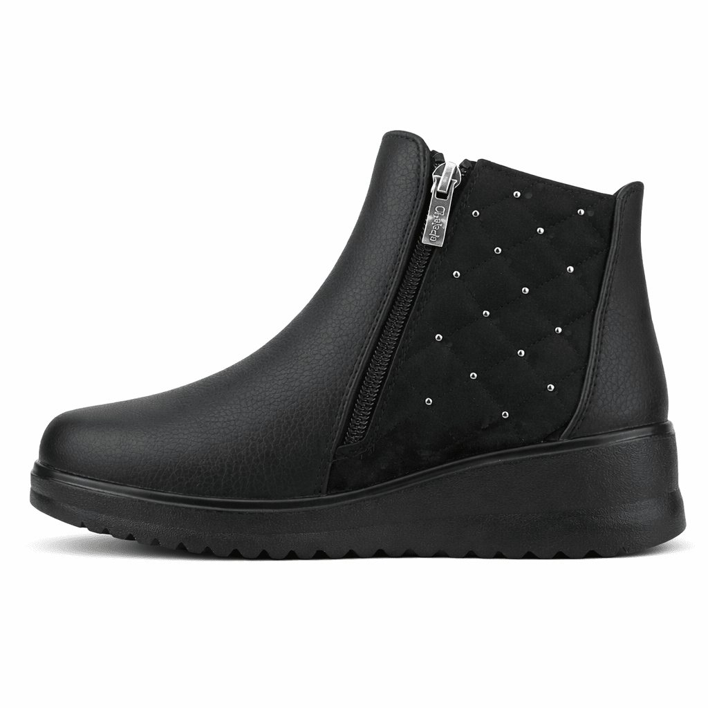 Botin Negro Mujer Casual Chalada Rayo Botines Taco Chalada 