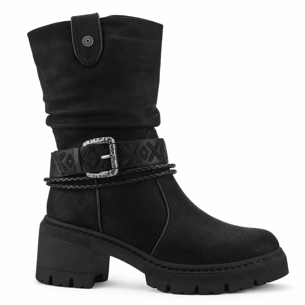 Botin Negro Mujer Casual Chalada Terra Botines Taco Chalada 
