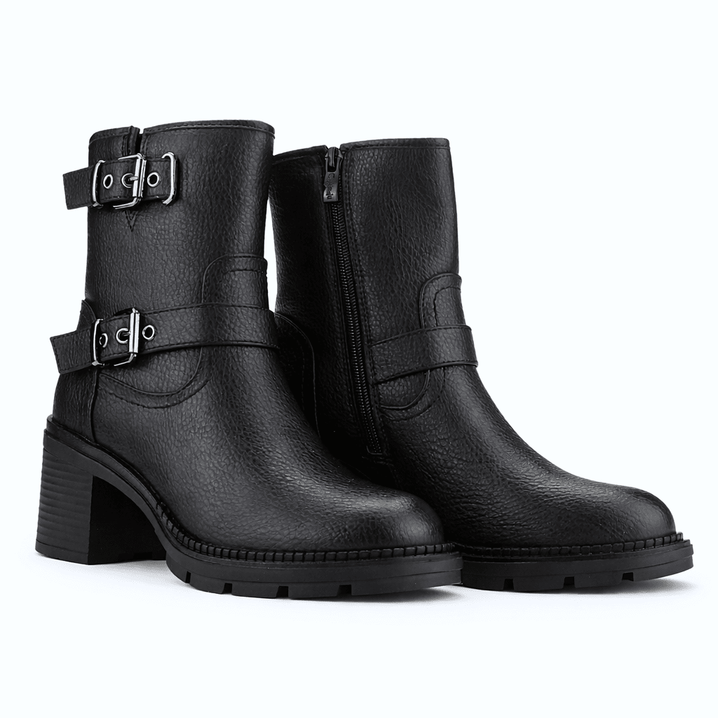 Botin Negro Mujer Casual Chalada Treni Botines Taco Chalada 