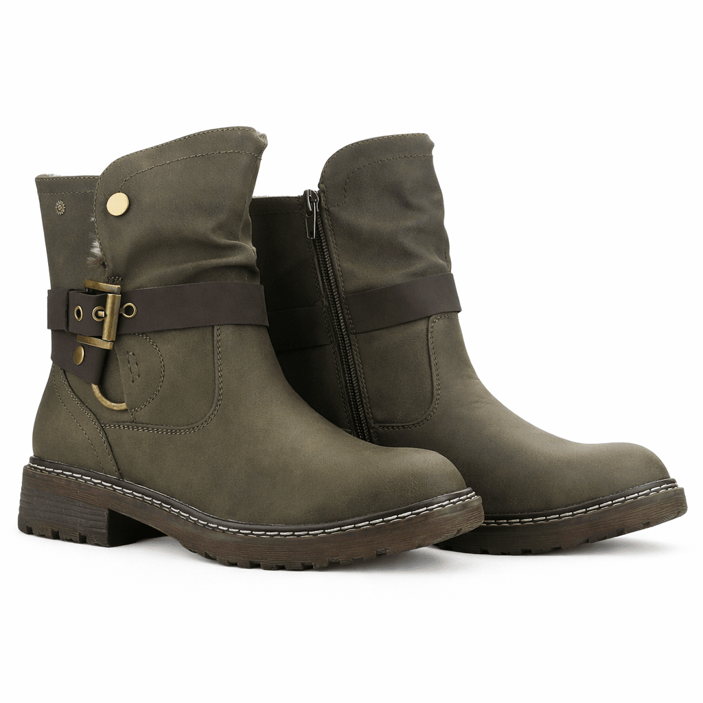 Botin Oliva Mujer Casual Chalada Torke Botines Taco Chalada 