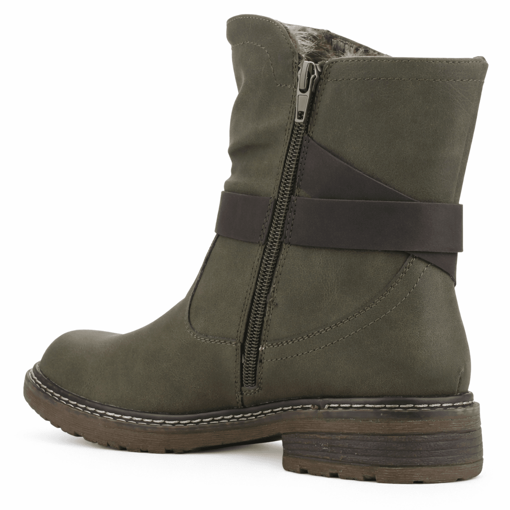 Botin Oliva Mujer Casual Chalada Torke Botines Taco Chalada 