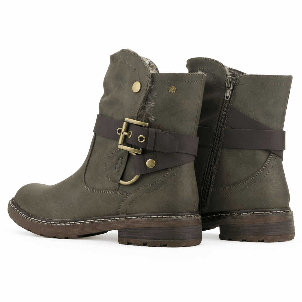 Botin Oliva Mujer Casual Chalada Torke Botines Taco Chalada 