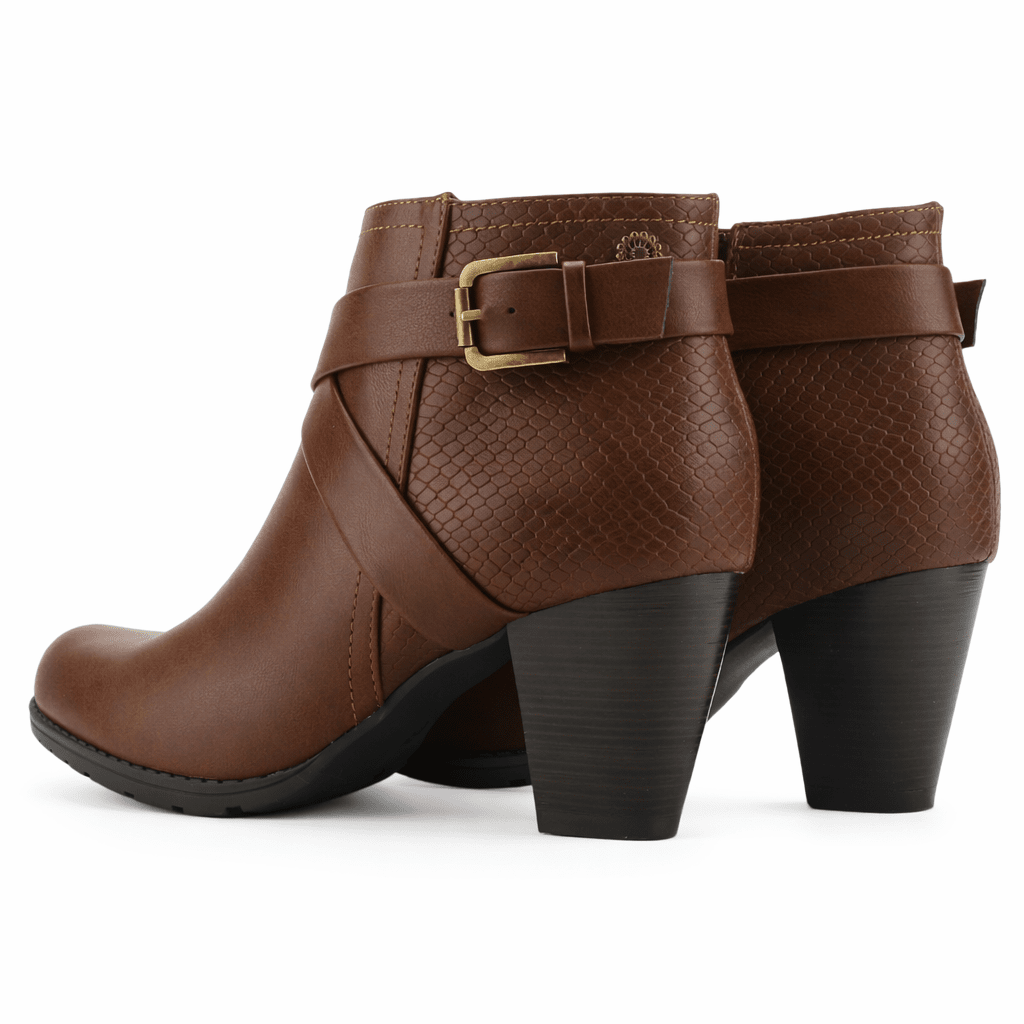 Botin Tostado Mujer Casual Chalada Ceta Botines Taco Chalada 