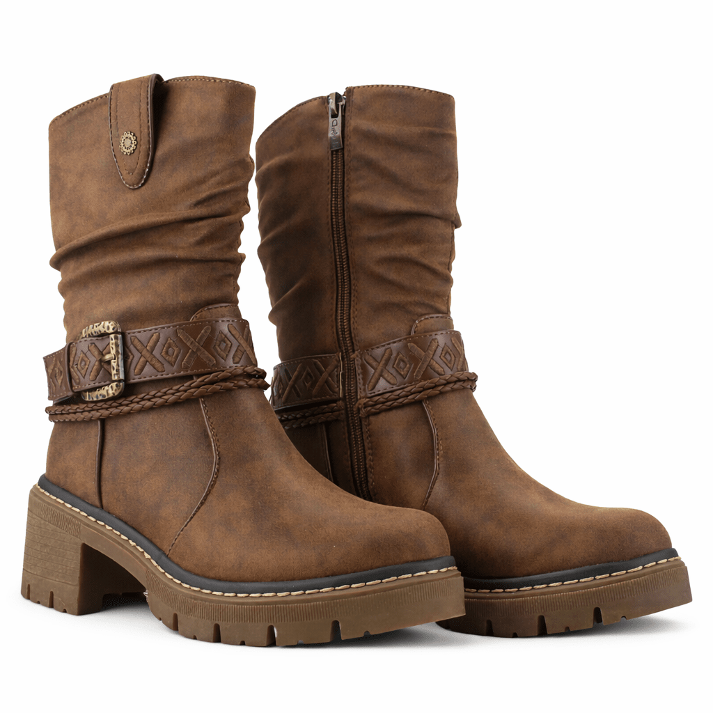 Botin Tostado Mujer Casual Chalada Terra Botines Taco Chalada 