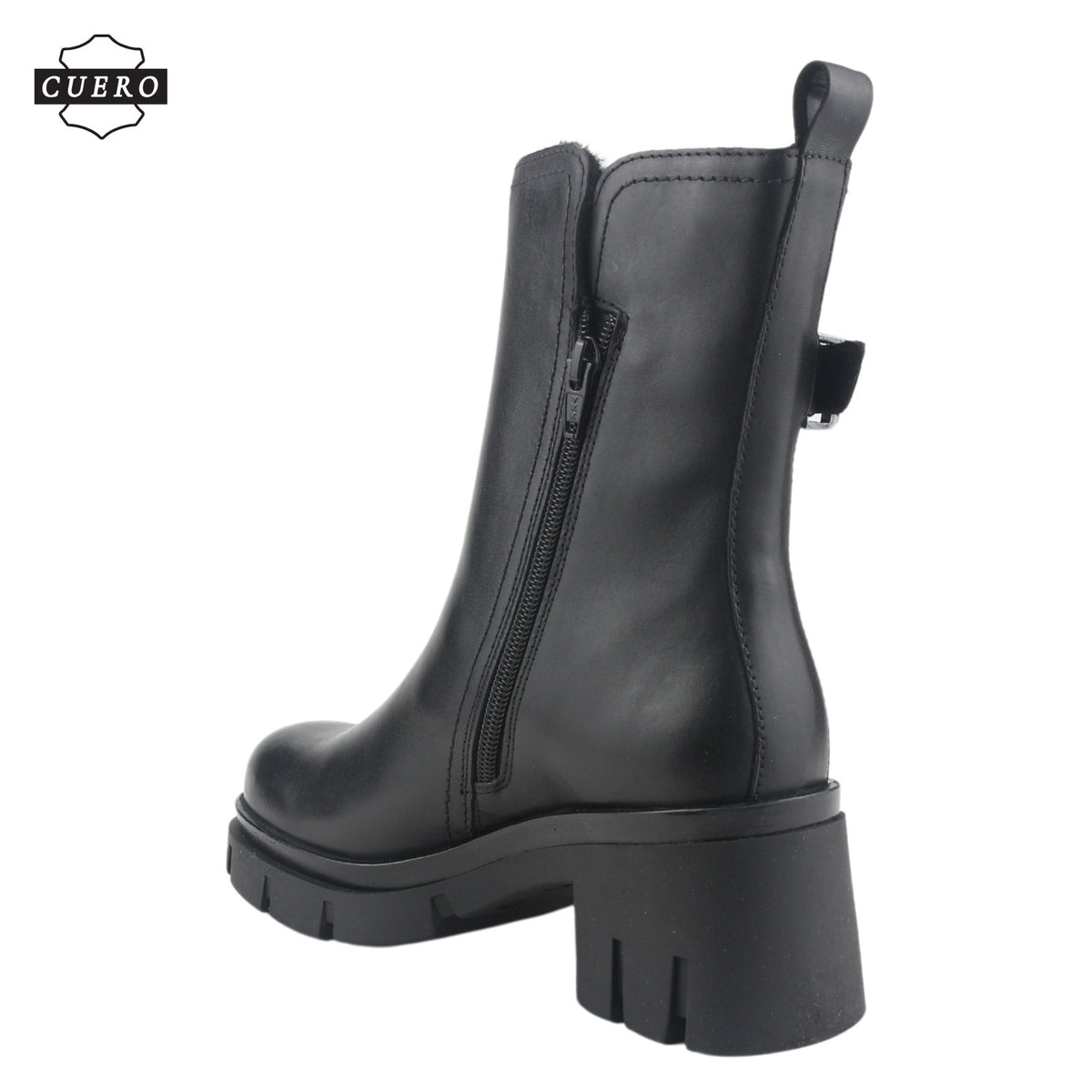 Botin de Cuero Chalada Mujer Cereza-1 Negro Casual