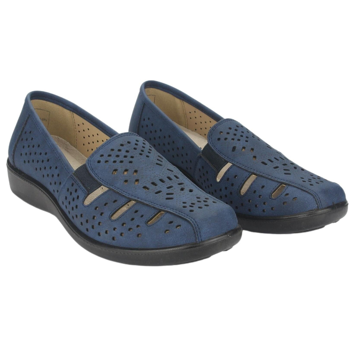 Mocasin Chalada Mujer Deco-1 Azul Comfort Zapatos Planos Chalada 