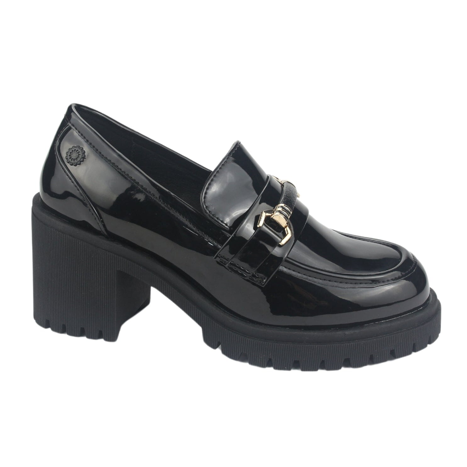Mocasin Chalada Mujer Juppi-1 Negro Plataforma Tacones Altos Chalada 