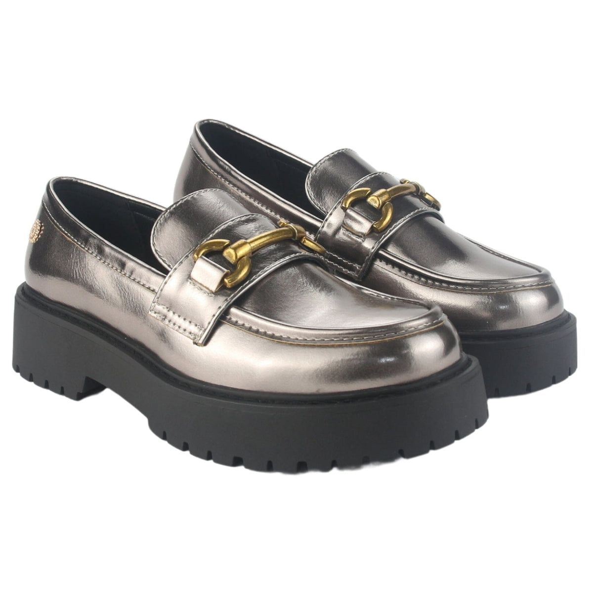 Mocasin Chalada Mujer Lenin-4 Plateado Casual Mocasines Plataforma Chalada 